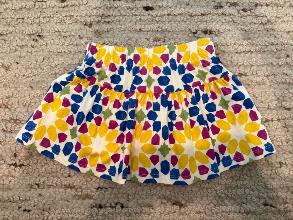 Tea Collection Girls Mosaic Print Skort Size 3 Built-In Shorts Cotton